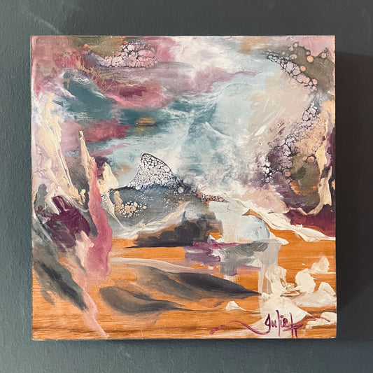 Behold the Dreamer - Mixed Media Painting on Walnut