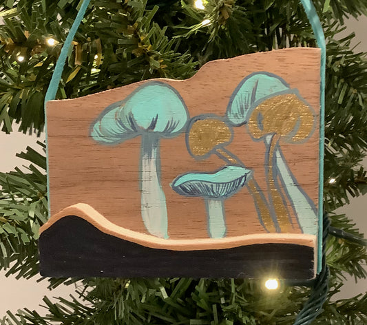 Bluebell Fungus Wooden Christmas Ornament