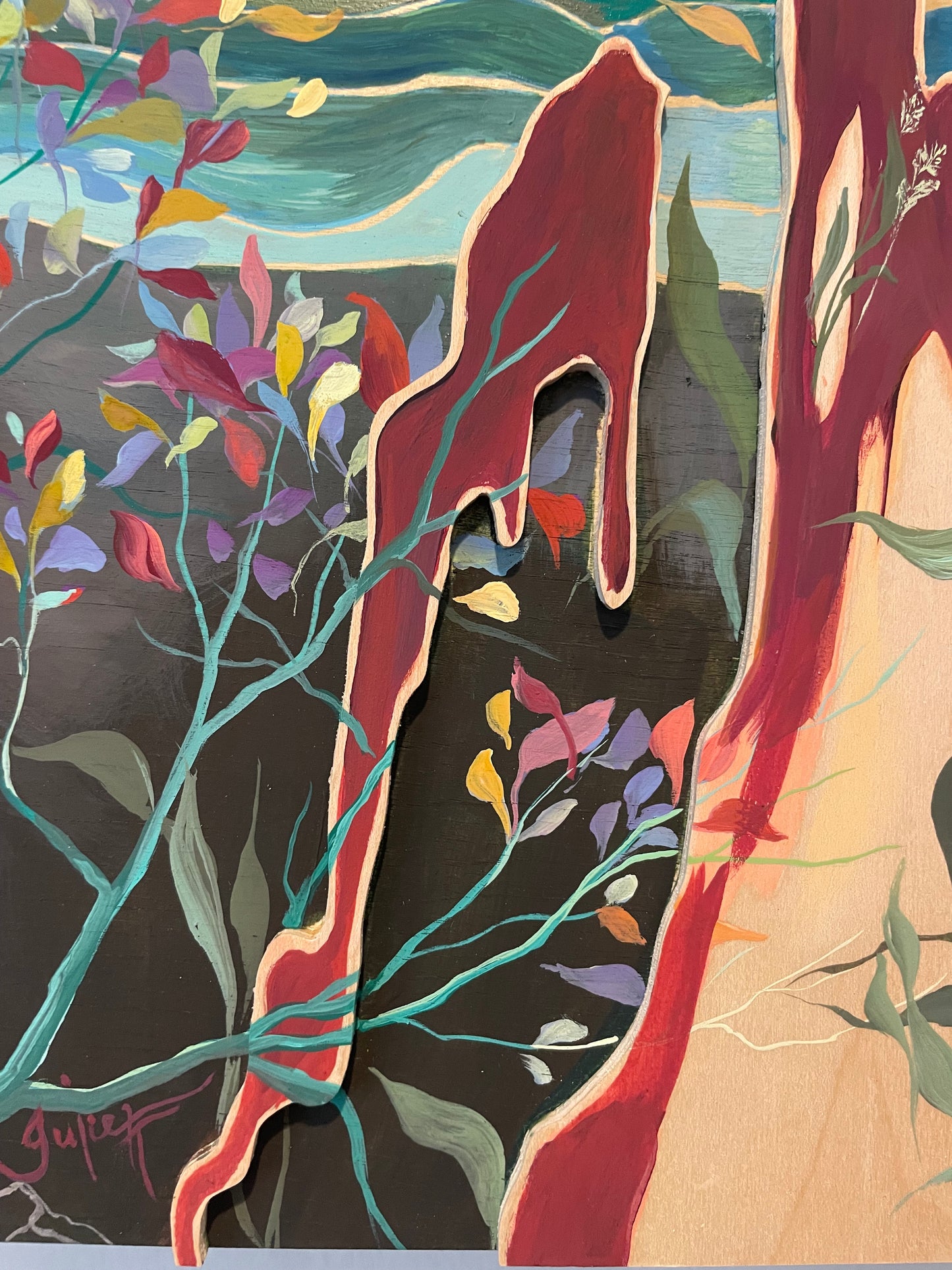 Overrun, Bold Gouache Painting