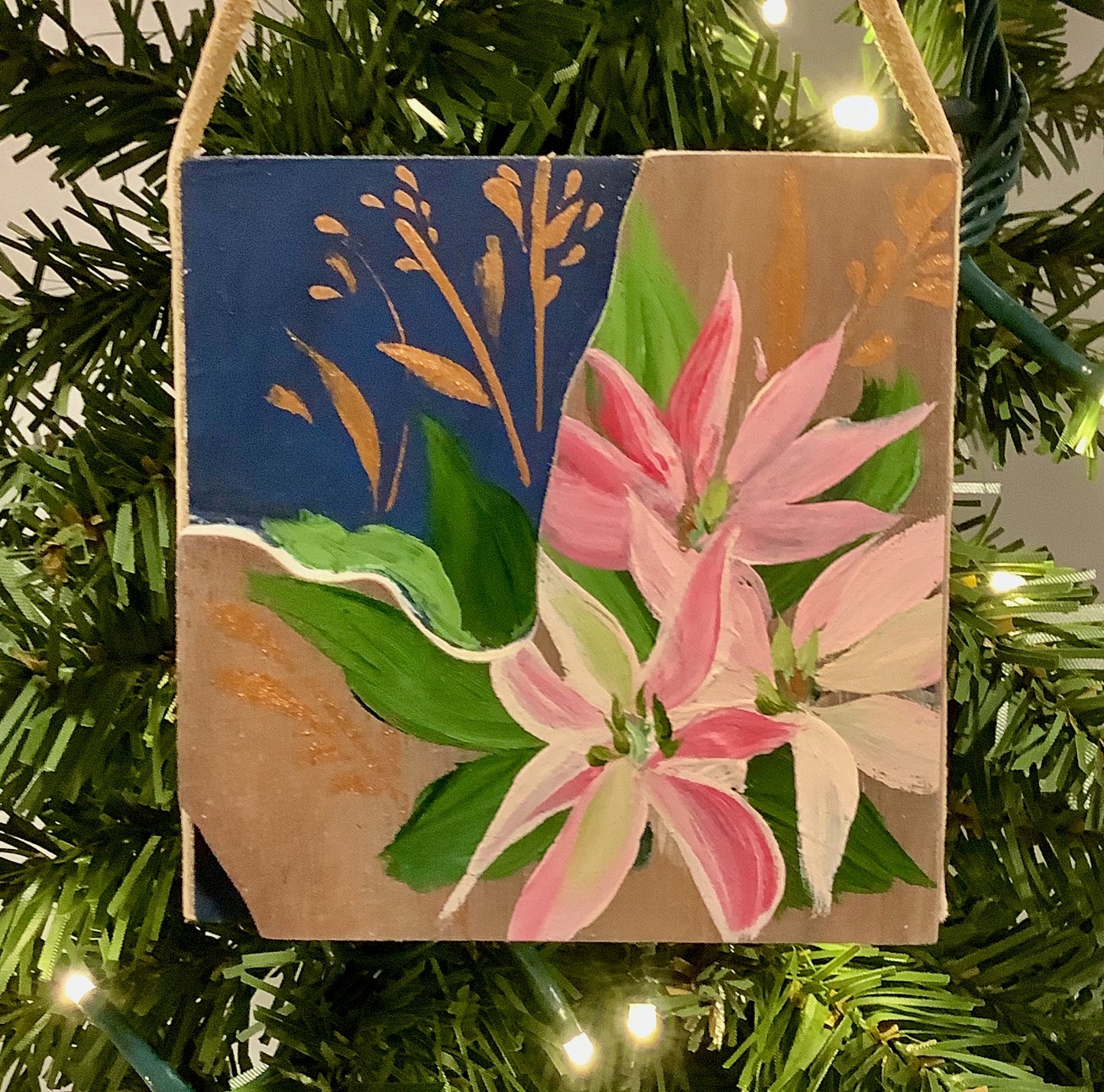 Winter Petal Flicker Wooden Christmas Ornament